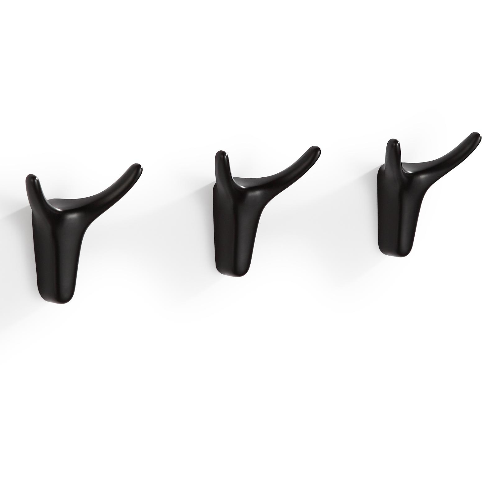 Clothes hanger hook, 3 pieces, black